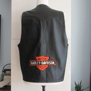 Scully Leather Harley Davidson Patch Men Vest X Large Pockets Fully Lined Black